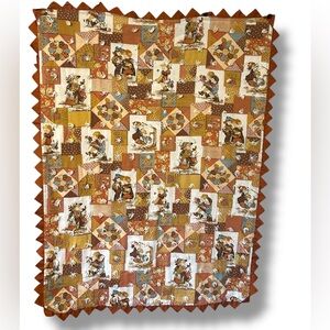 Vintage 70s Cottagecore Patchwork Granny Quilt with Yarn Accents